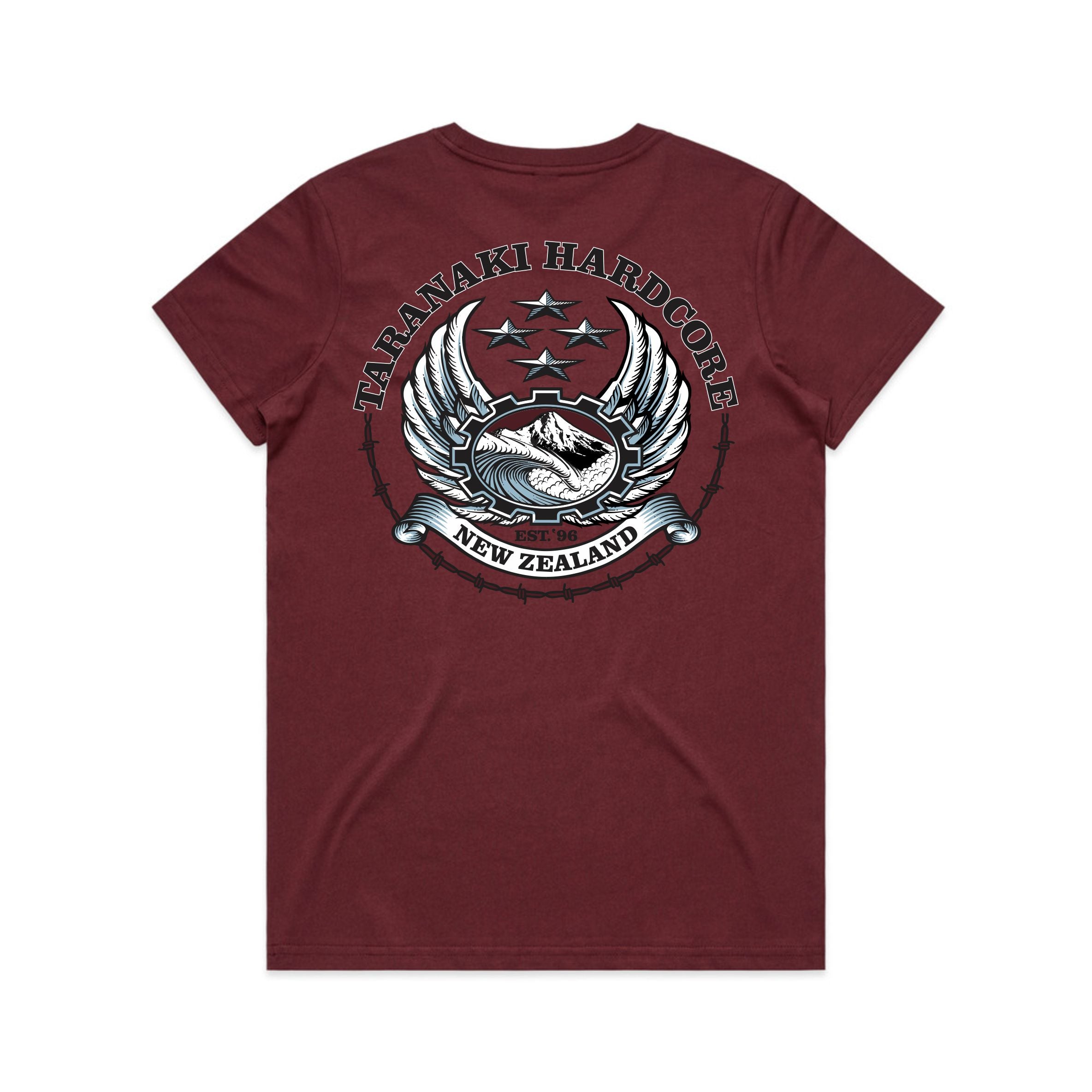 Womens Sailor Print T-Shirt - Burgundy
