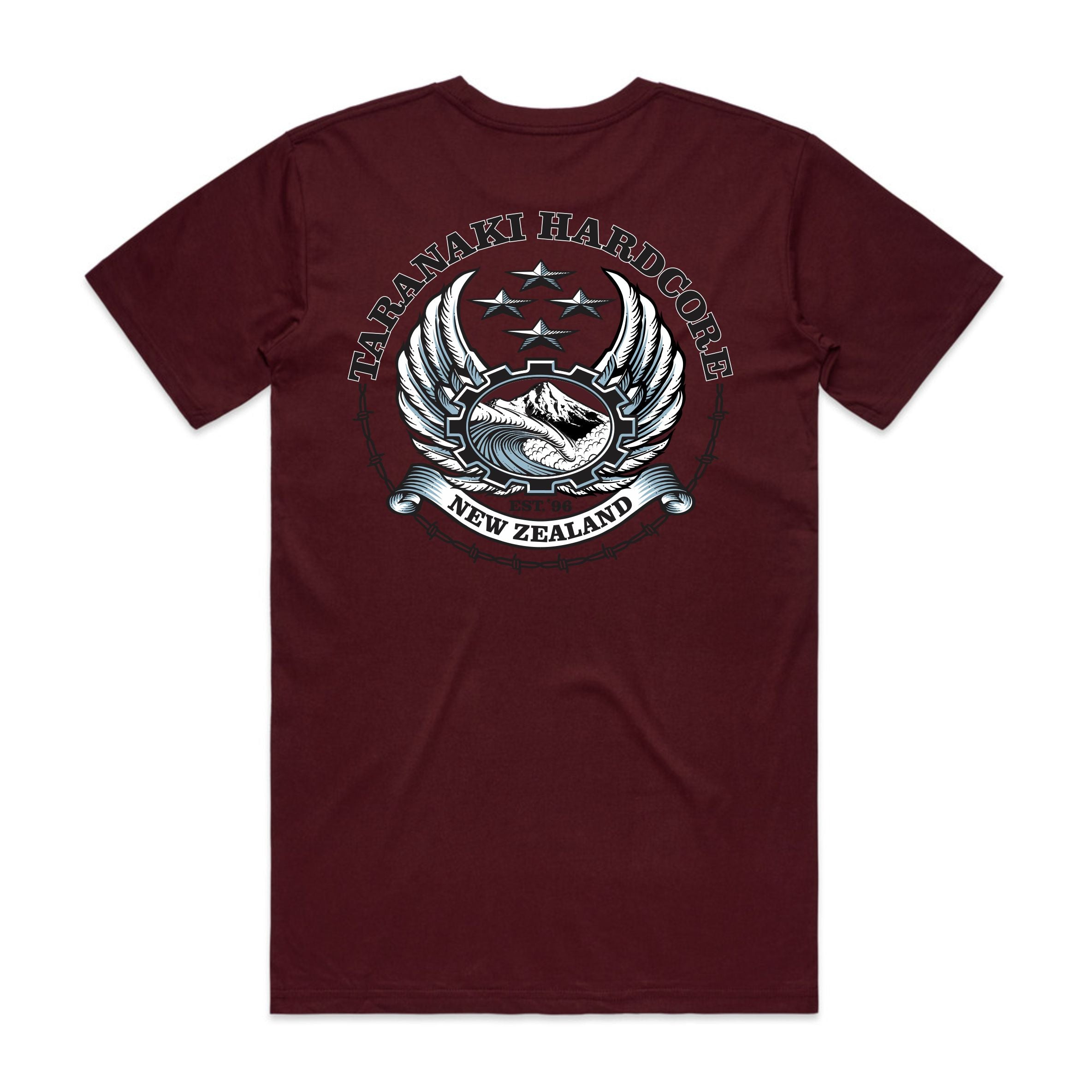 Mens Sailor Print T-Shirt - Burgundy