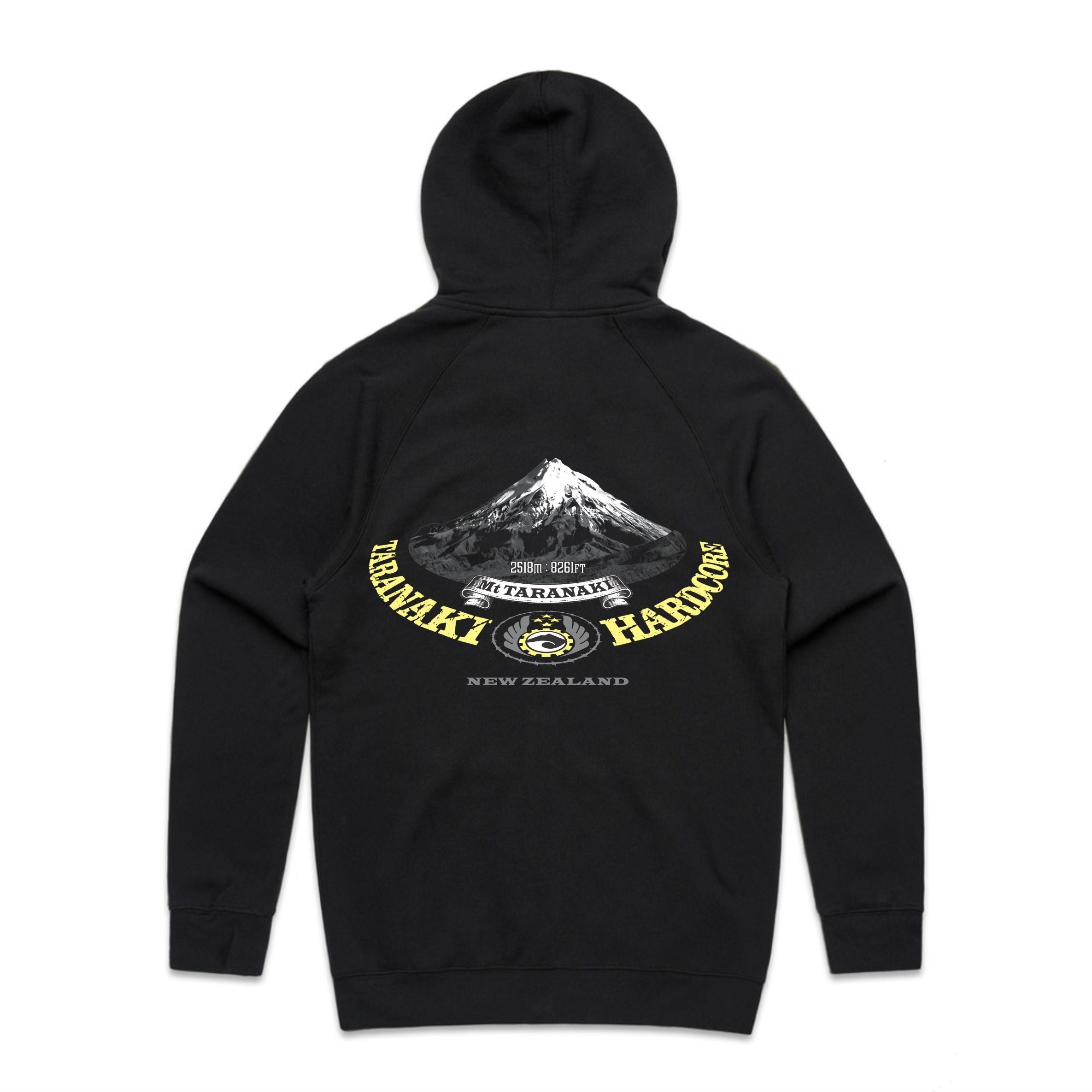 Mens Mountain zip Hoodie - Black/Yellow